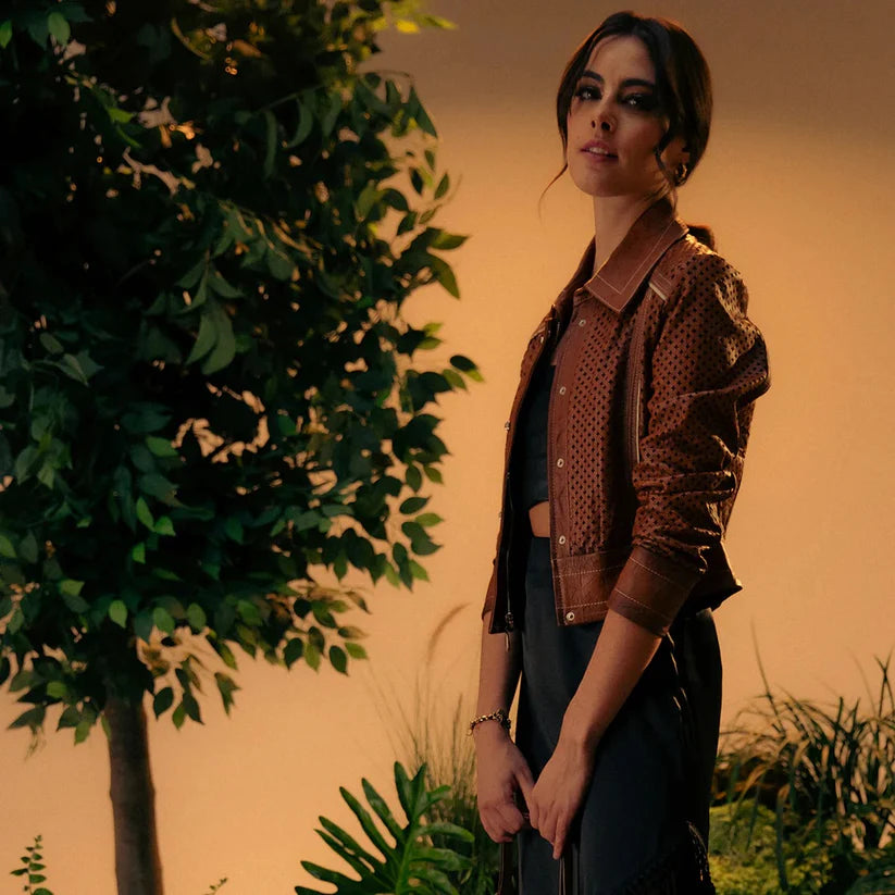 M335BOB - Cuadra honey western lambskin camisole for women