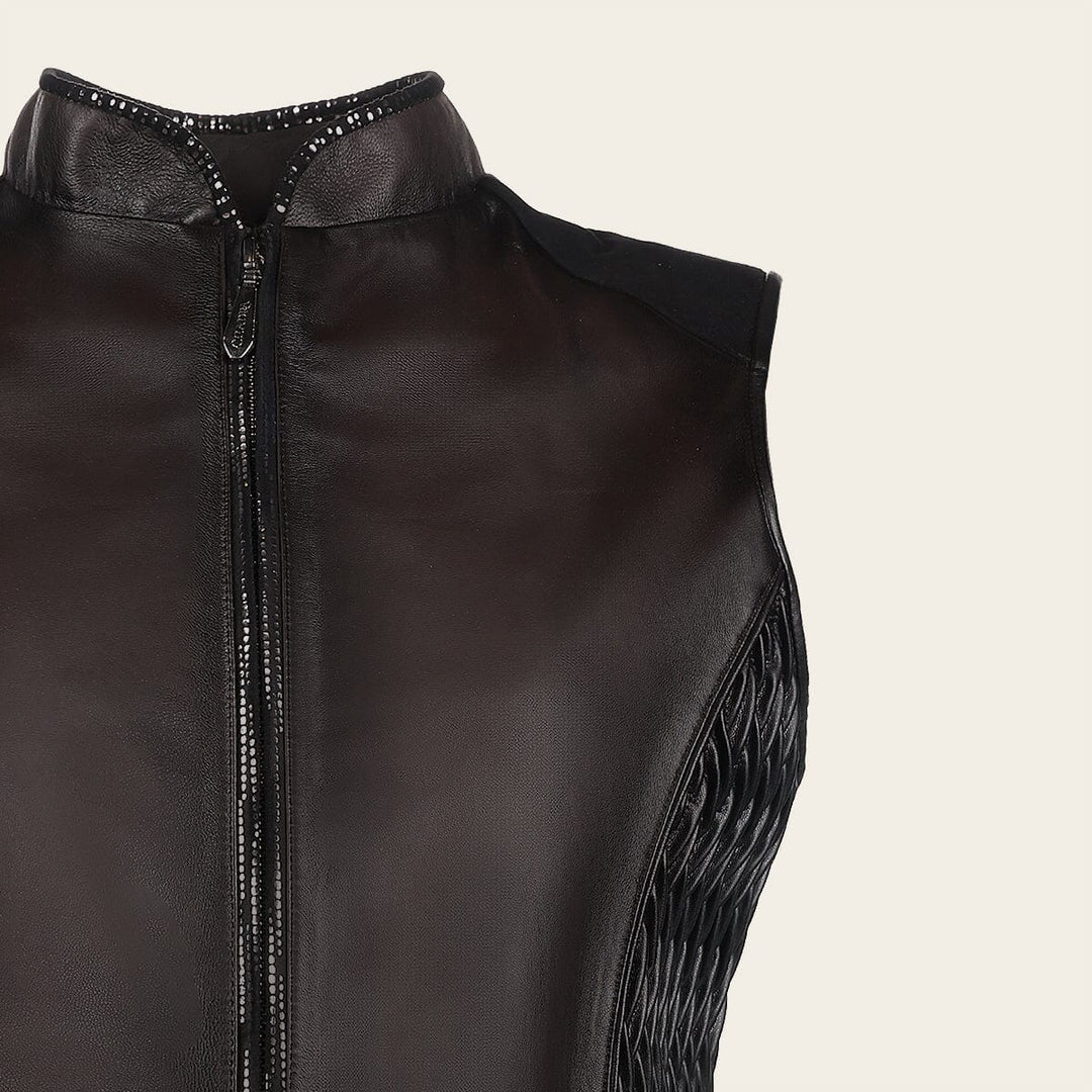 M340BOA - Cuadra Chocolate Western Fashion Lambskin Leather Jacket