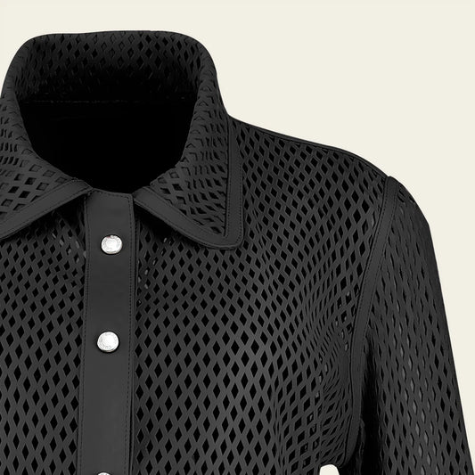 M354BOB - Cuadra black western fashion lambskin leather camisole for women