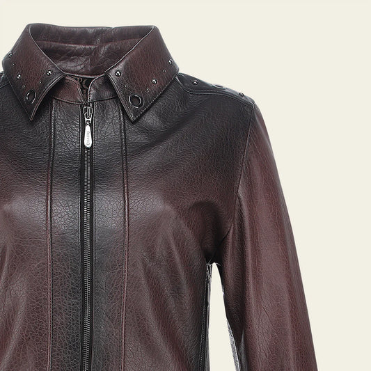 M358BOB - Cuadra chocolate western fashion lambskin leather jacket for women
