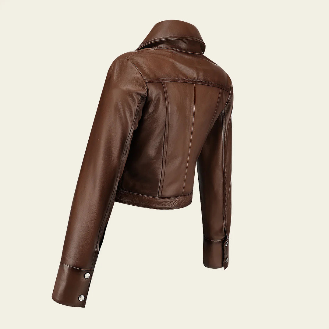 M369BOB - Cuadra honey dress casual fashion leather jacket for women