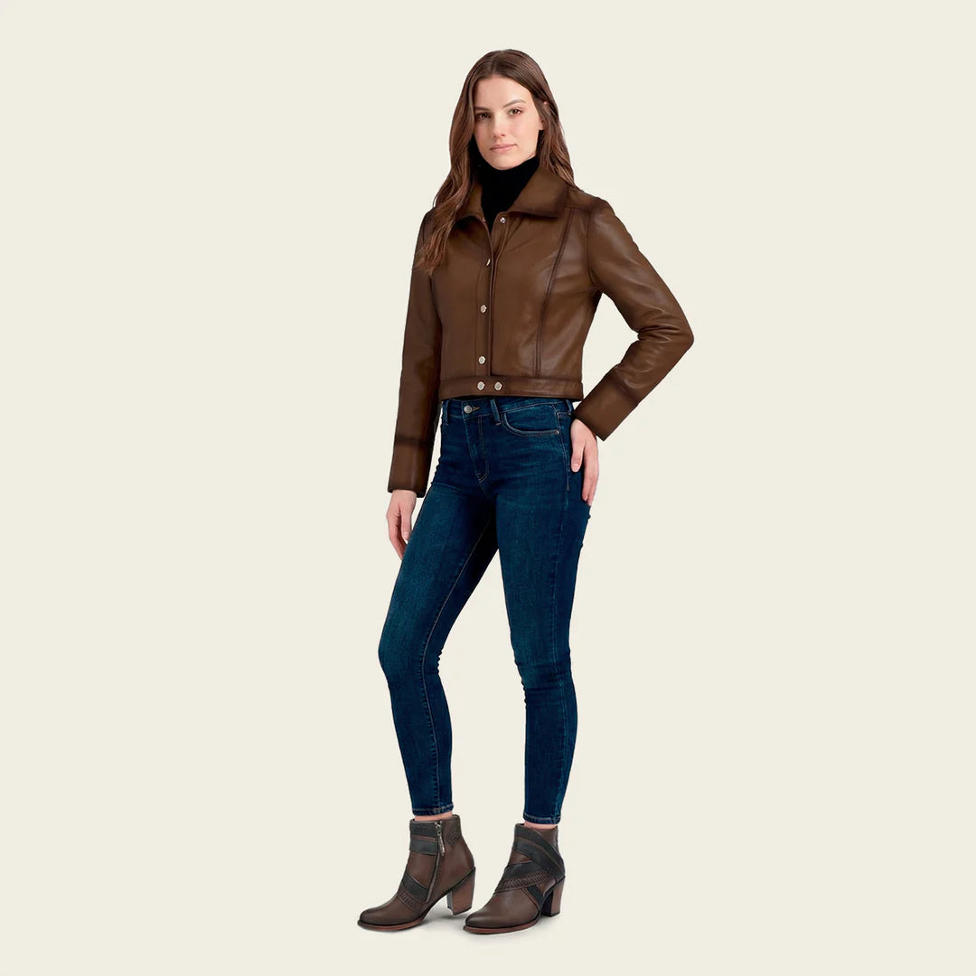 M369BOB - Cuadra honey dress leather jacket for women
