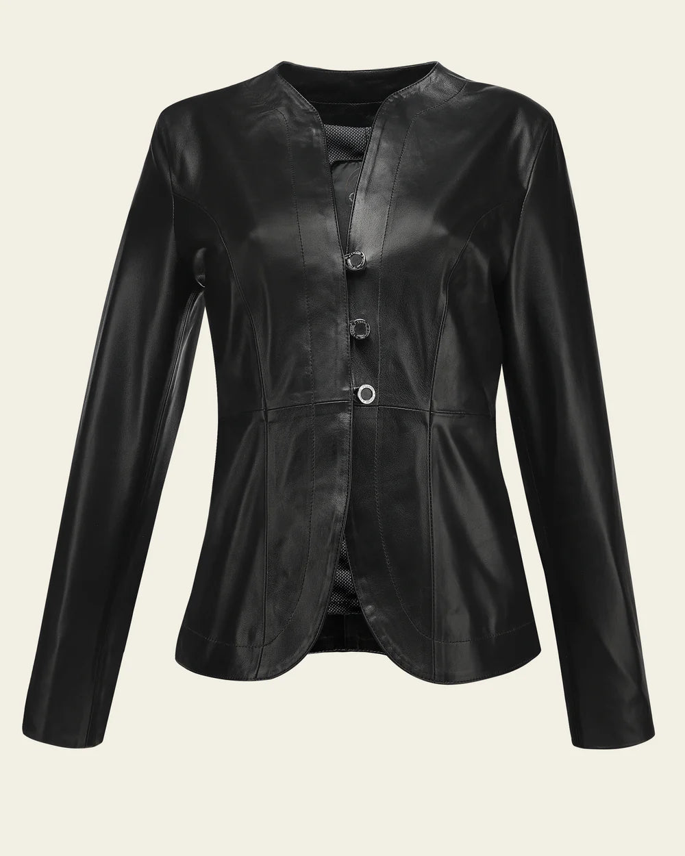 M376BOB - Cuadra black dress casual fashion leather jacket for women