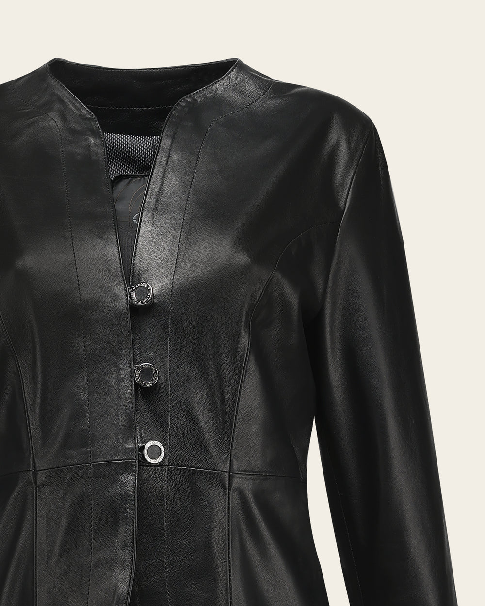 M376BOB - Cuadra black dress casual fashion leather jacket for women