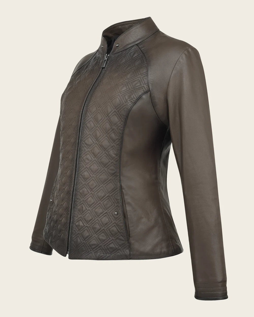 M386BOB - Cuadra Honey Quilted Ovine Leather Moto Jacket for Women