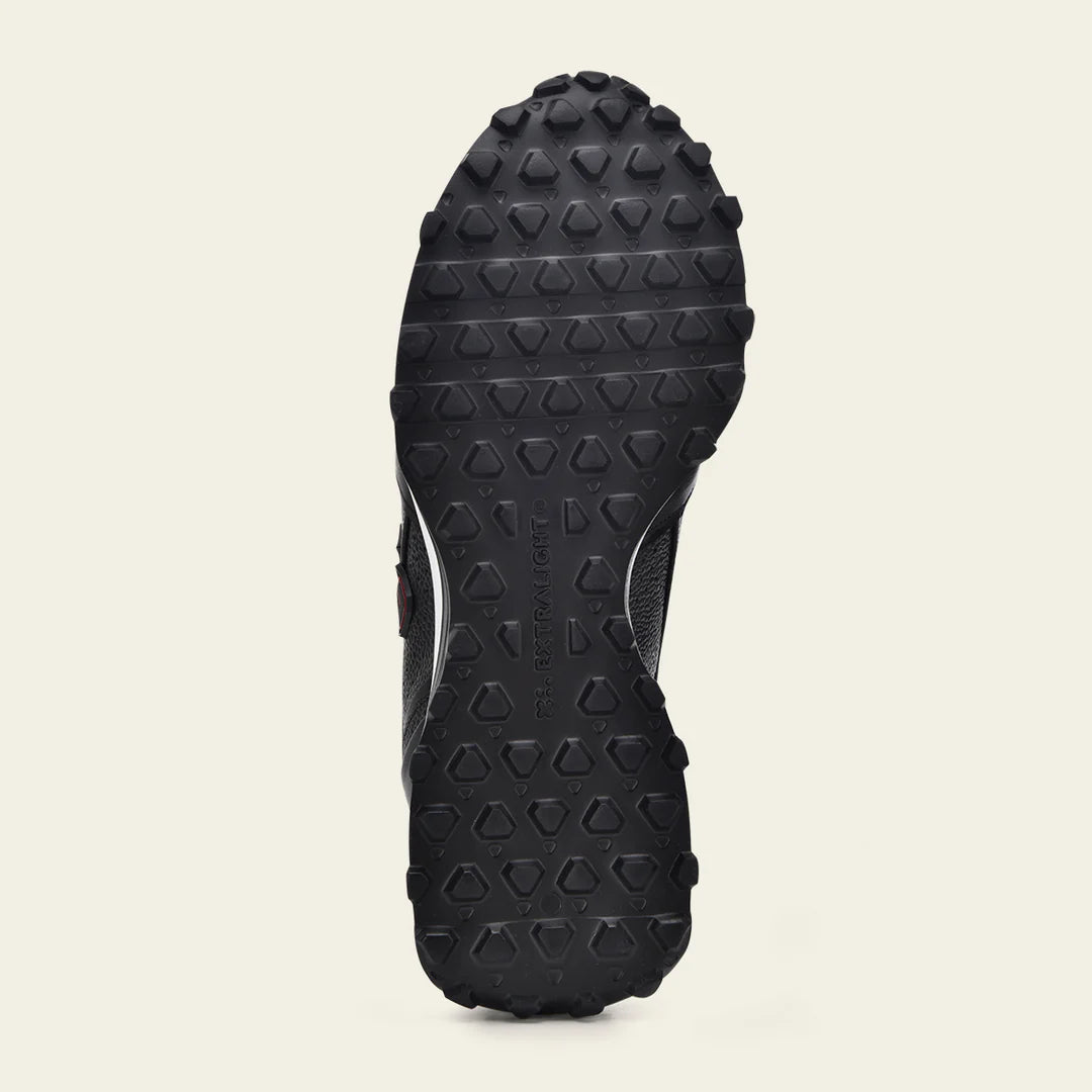 Cuadra black casual fashion cowhide leather sneakers for men
