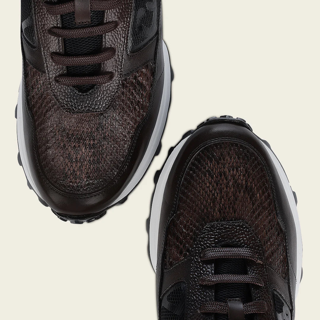 M45PBTS - Cuadra chocolate python skin sneakers for men