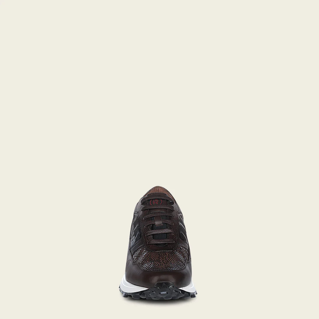 M45PBTS - Cuadra chocolate python skin sneakers for men