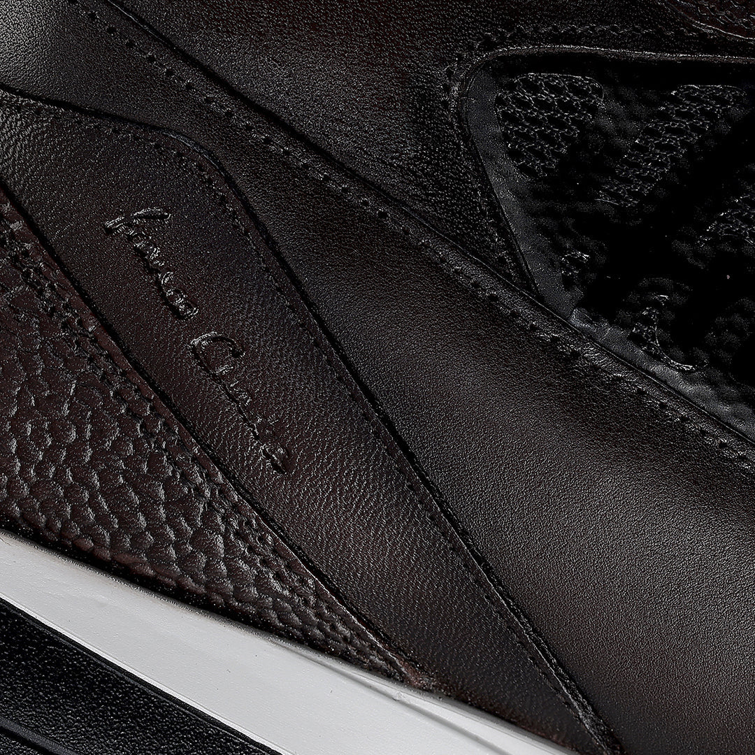 M45PBTS - Cuadra chocolate python skin sneakers for men