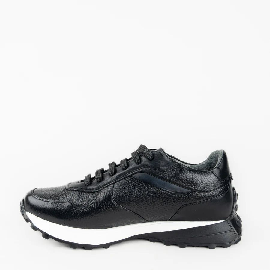 M53VNBF - Cuadra black casual fashion deer leather sneakers for men