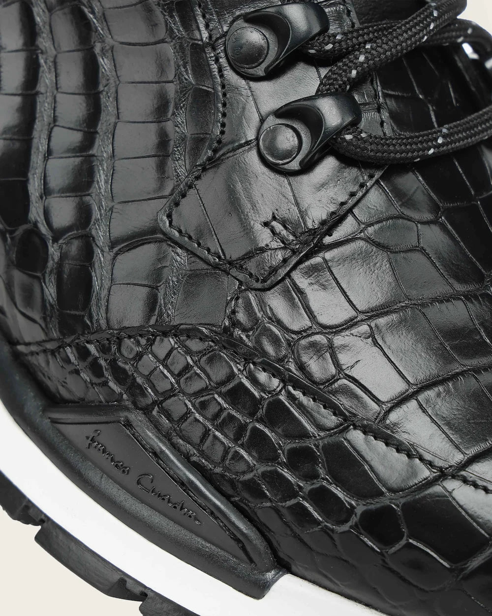N02LPLP - Cuadra Black Genuine Alligator Leather Sneaker Boots for Men