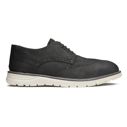 Proxon - Black Leather Steel Toe Safety Derby Wingtip Shoes for Men