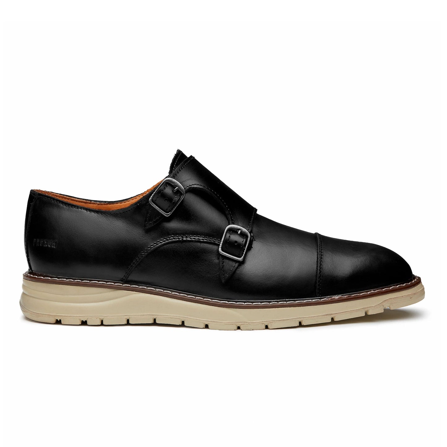 Proxon - Black Lightweight Steel Toe Monk Strap Dress Shoes for Men