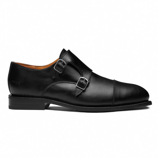 Proxon - Black Steel Toe Safety Goodyear Welt Monk Strap Shoes for Men