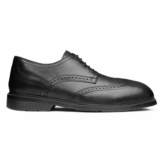 Proxon - Black Suede Steel Toe Safety Wingtip Derby for Men ASTM F2413