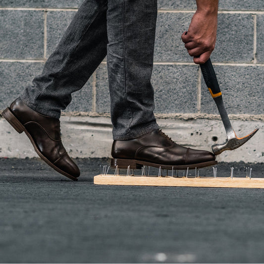 Proxon - Brown Calfskin CEO Goodyear Welt Steel Toe Safety Dress Cap-Toe Shoes for Men