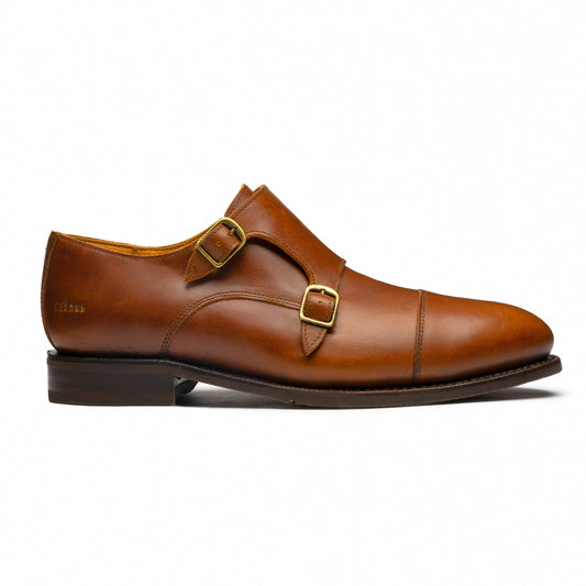Proxon - Brown Steel Toe Goodyear Welt Monk Strap Shoes for Men