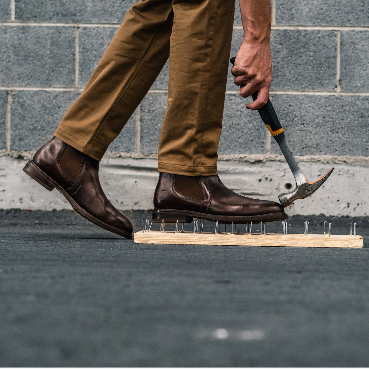 Proxon - Brown Steel Toe Puncture Resistant Chelsea Boots for Men