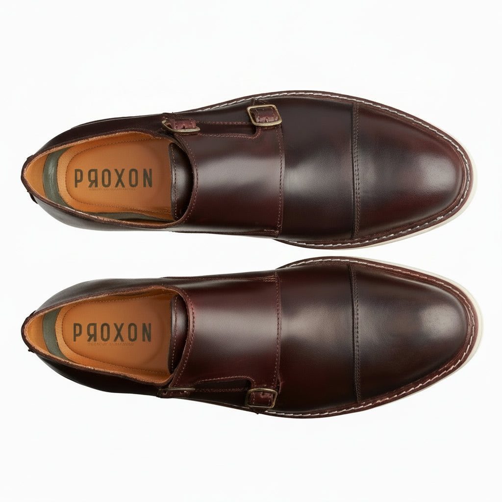 Proxon - Brown Steel Toe Safety Dress Monk Strap Shoes for Men (ASTM F2413 Certified)