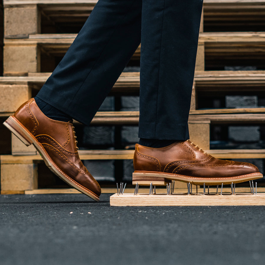 Proxon - Brown Steel Toe Safety Oxford Dress Shoes for Men