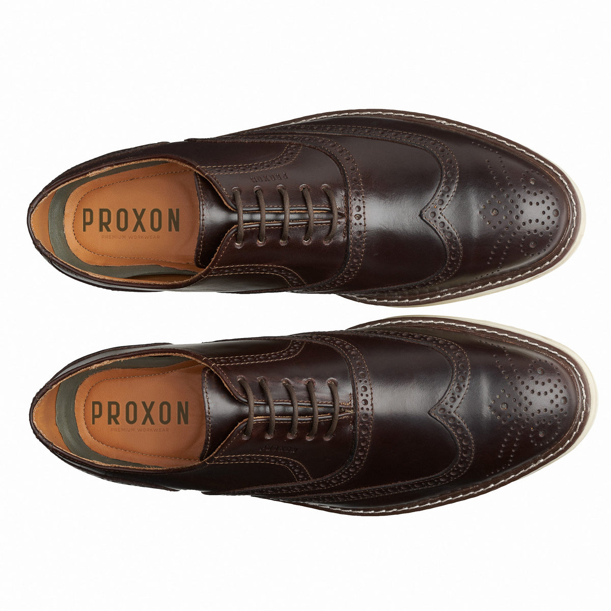 Proxon - Brown Steel Toe Sporty Wingtip Oxford Shoes for Men (ASTM certified)