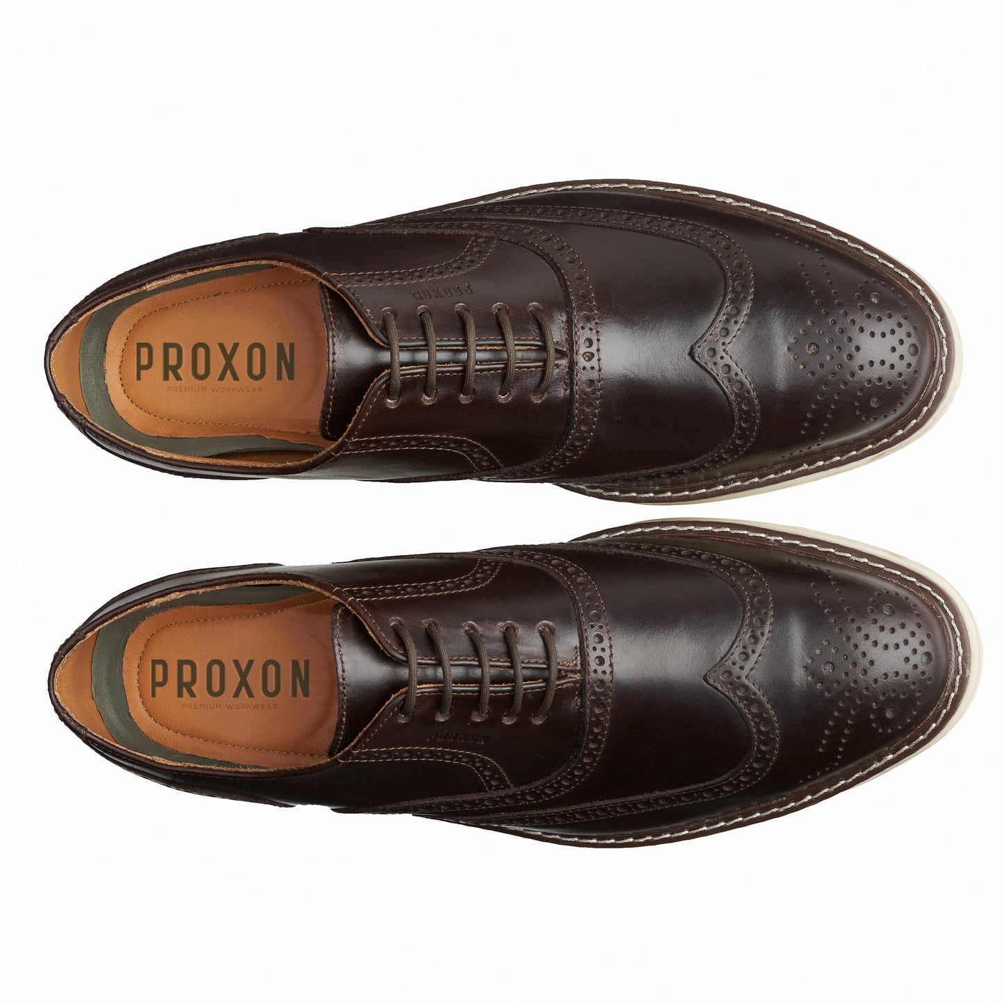 Proxon - Brown Steel Toe Sporty Wingtip Oxford Shoes for Men (ASTM certified)