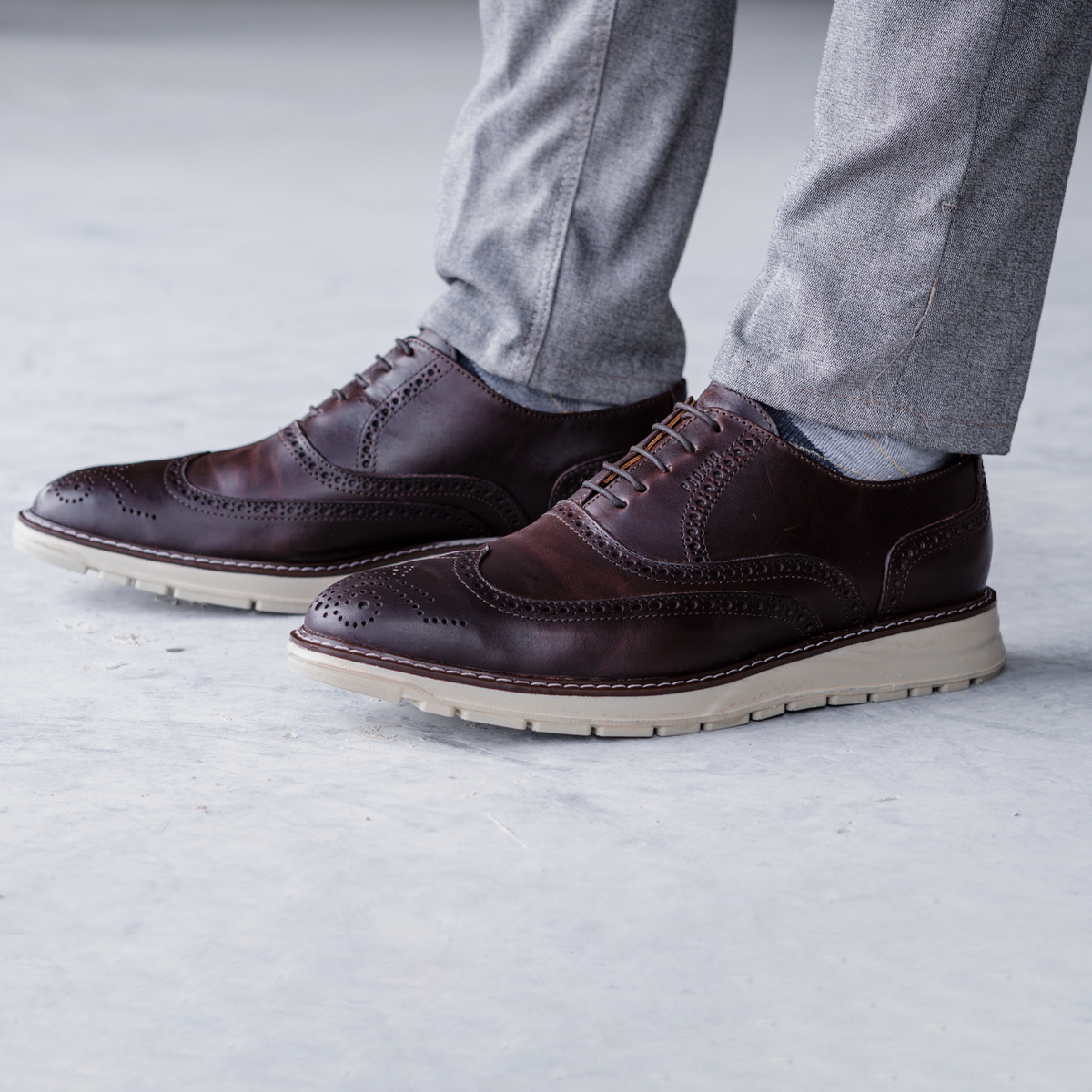 Proxon - Brown Steel Toe Sporty Wingtip Oxford Shoes for Men (ASTM certified)