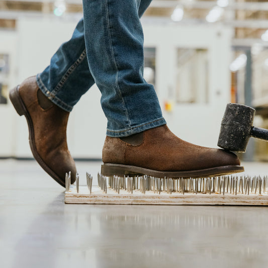 Proxon - Brown Western Chelsea Steel Toe Work Suede Boots for Men
