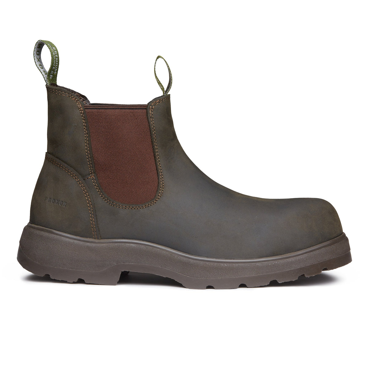 Proxon - Olive Soft Toe Suede Leather Work Chelsea Boots for Men