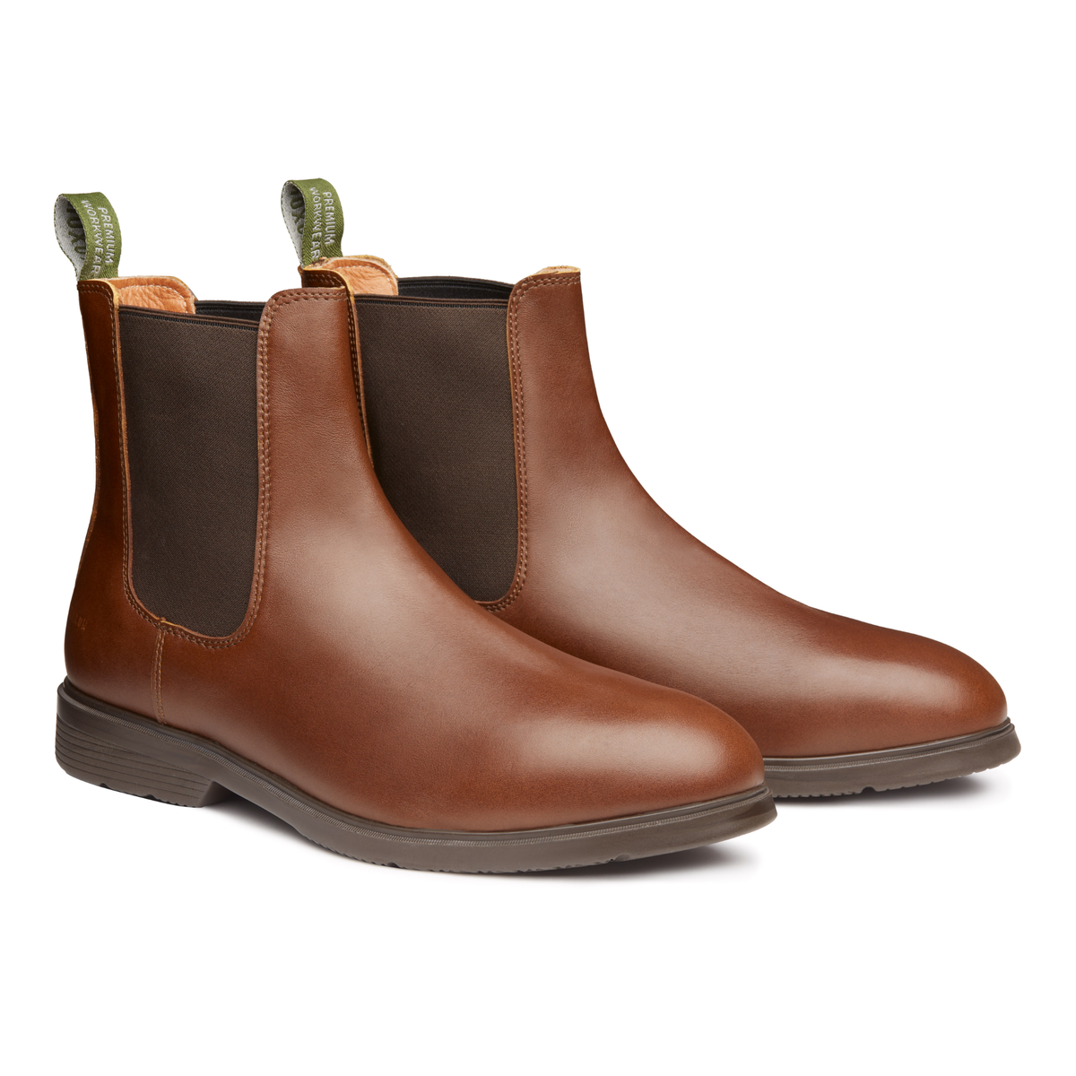 Proxon - Slim fit Brown Chelsea Steel Toe Safety Boots for Men