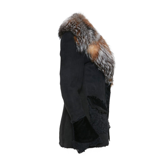 RCNOCHE28Z - Black Cuadra vest with fox fur