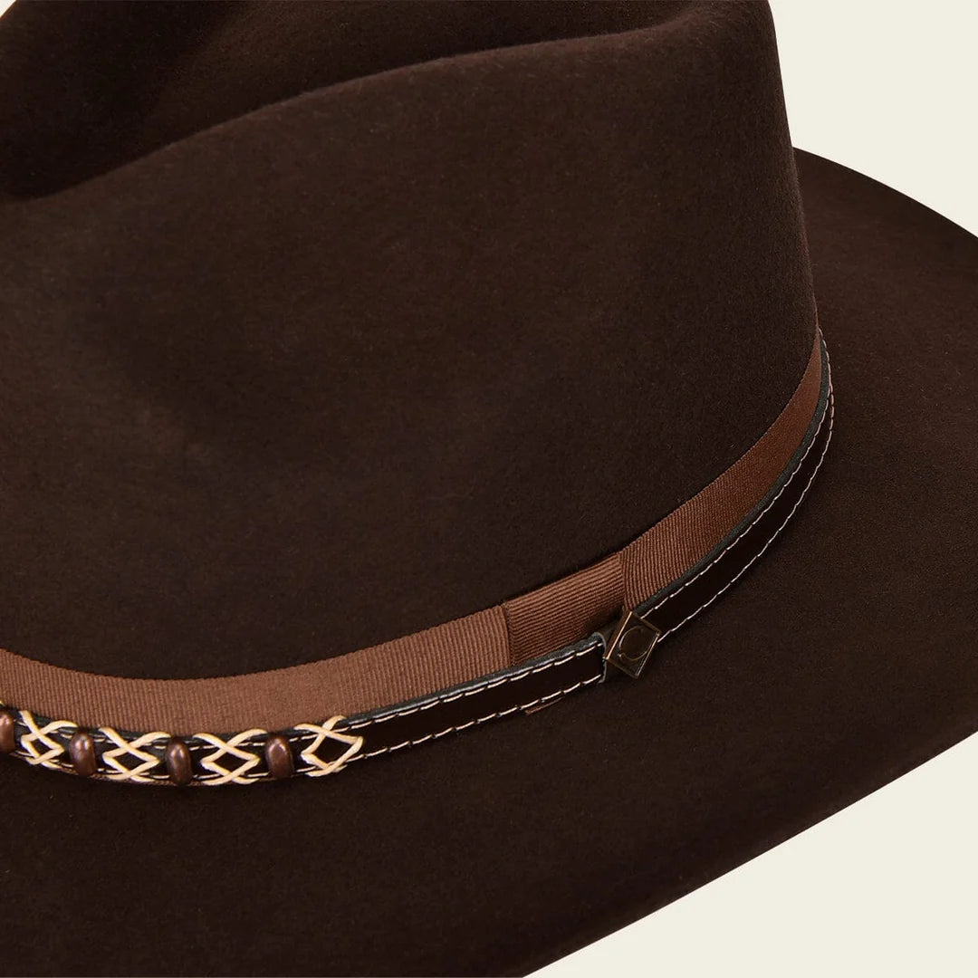 SOM-CD19 - Cuadra brown wide-brim felt hat with braided band for women