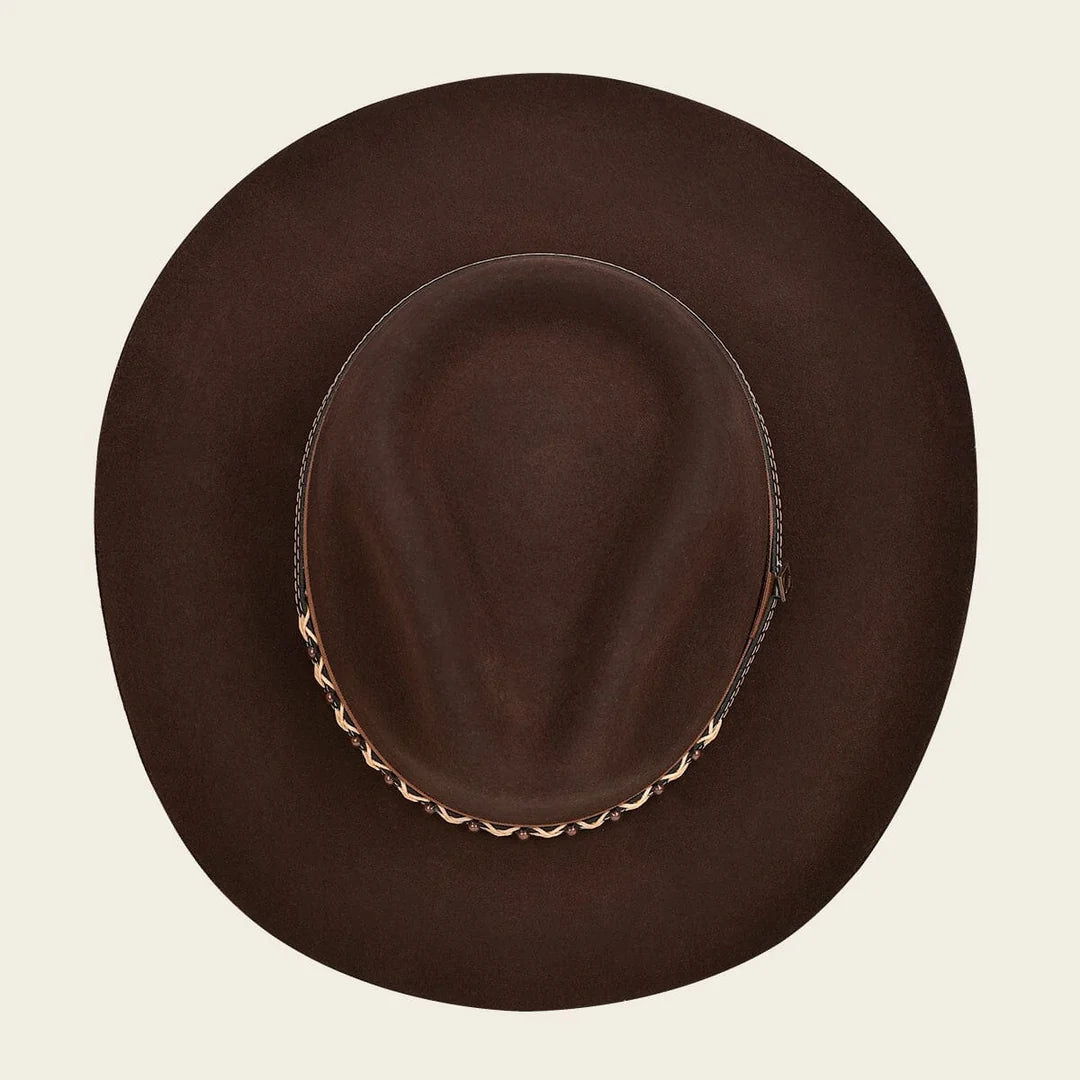 SOM-CD19 - Cuadra brown wide-brim felt hat with braided band for women