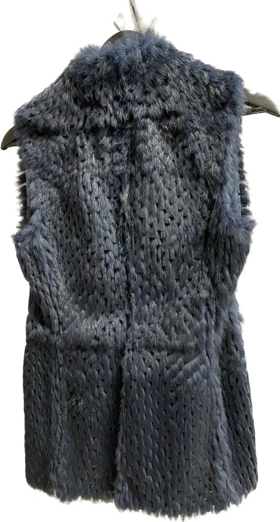 WINTERP - Cuadra blue casual fashion perforated rabbit fur vest for women-Kuet.us