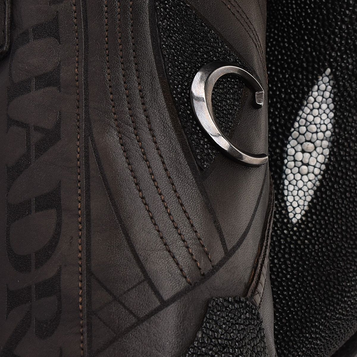 B22PMA - Cuadra Black dress cowboy stingray leather boots for men-Kuet.us