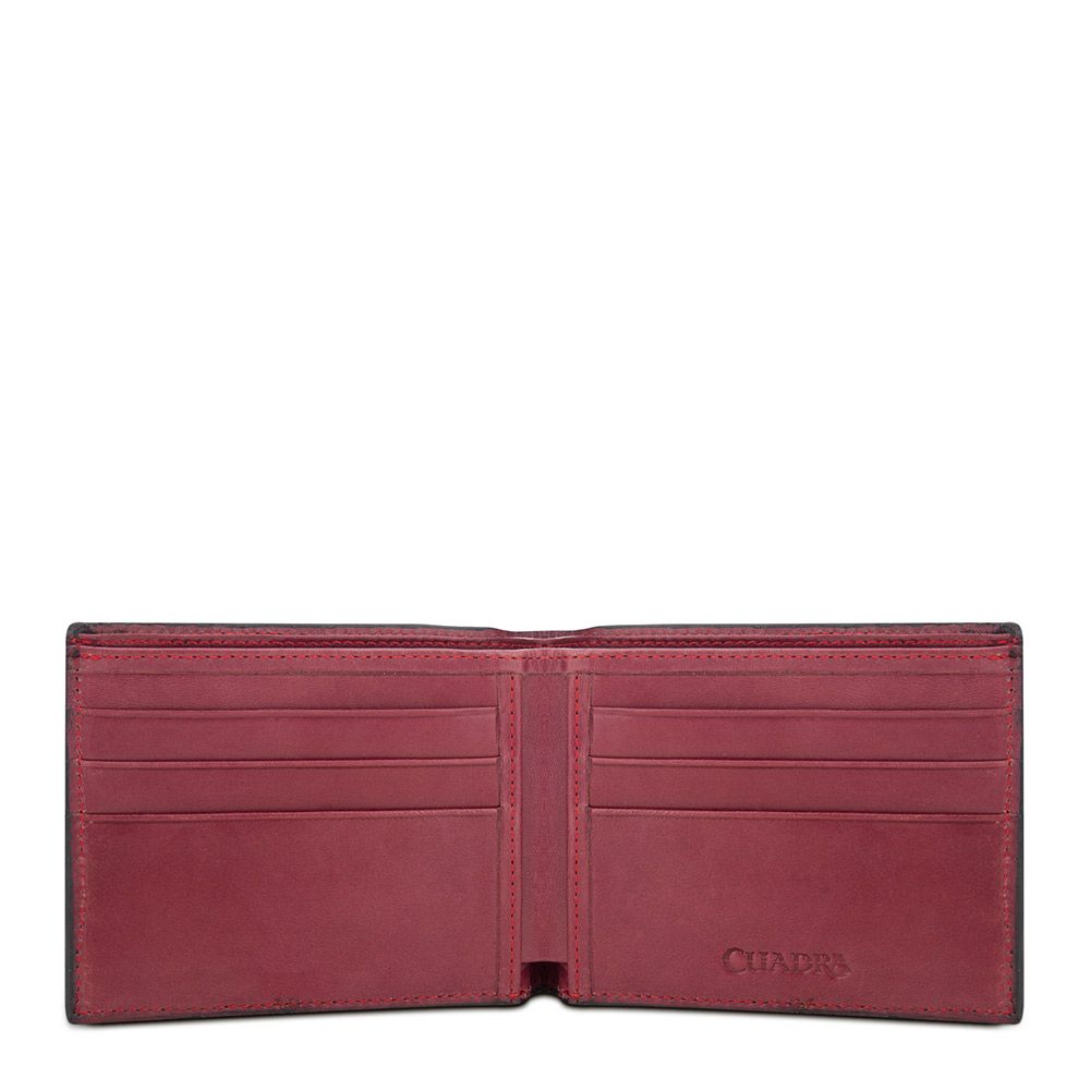 B2910VE - Cuadra black classic deer leather bifold wallet for men-Kuet.us