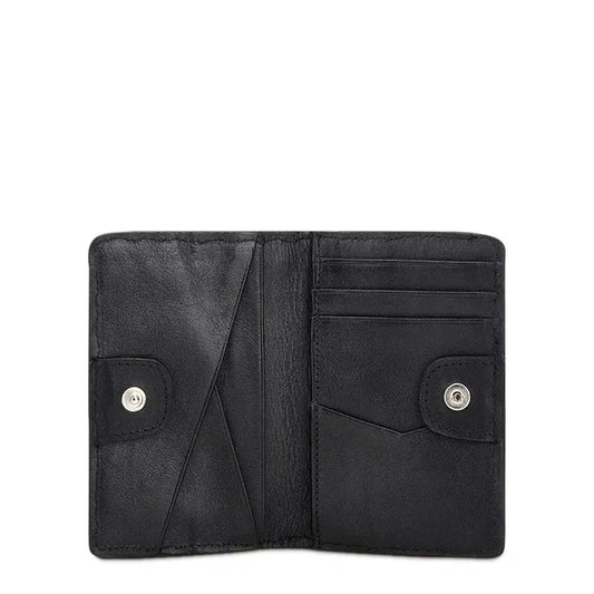 B3007MA - Cuadra black dress casual stingray bi fold wallet for men-Kuet.us