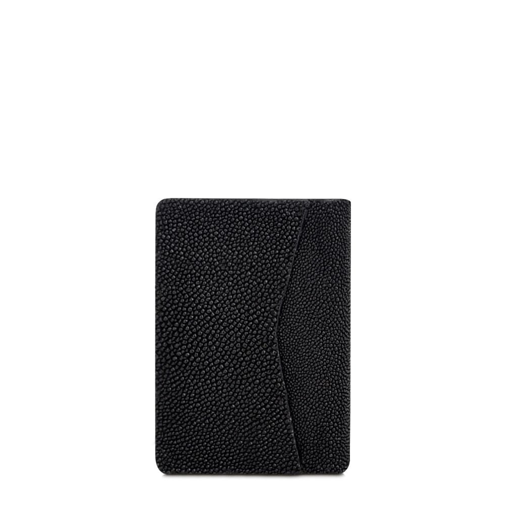 B3007MA - Cuadra black dress casual stingray bi fold wallet for men-Kuet.us