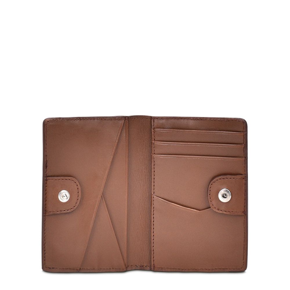 B3007VE - Cuadra Almond men's classic deerskin card holder for men-Kuet.us