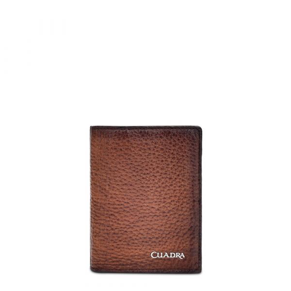 B3007VE - Cuadra Almond men's classic deerskin card holder for men-Kuet.us