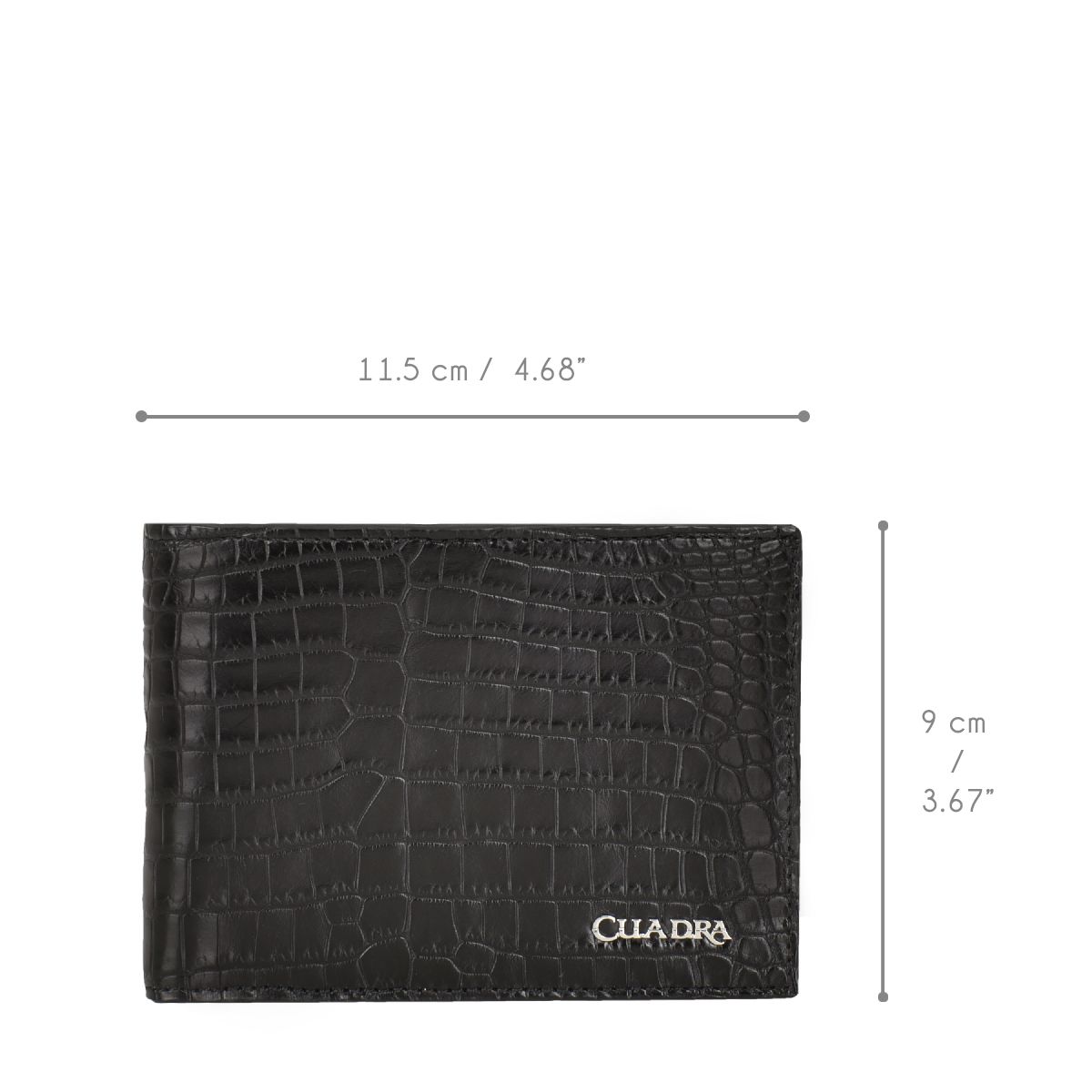 BC003NL - Cuadra black classic niloticus exotic bifold wallet for men.-Kuet.us