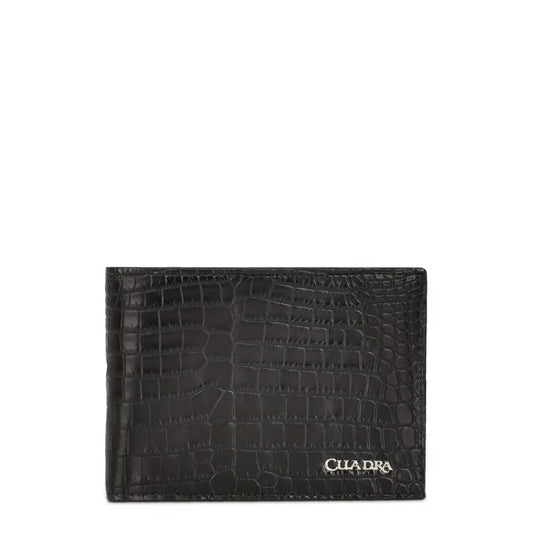 BC003NL - Cuadra black classic niloticus exotic bifold wallet for men.-Kuet.us