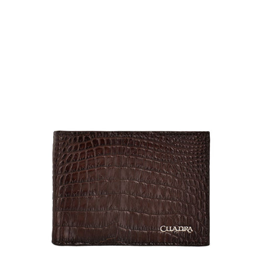 BC003NL - Cuadra brown classic niloticus exotic bifold wallet for men.-Kuet.us