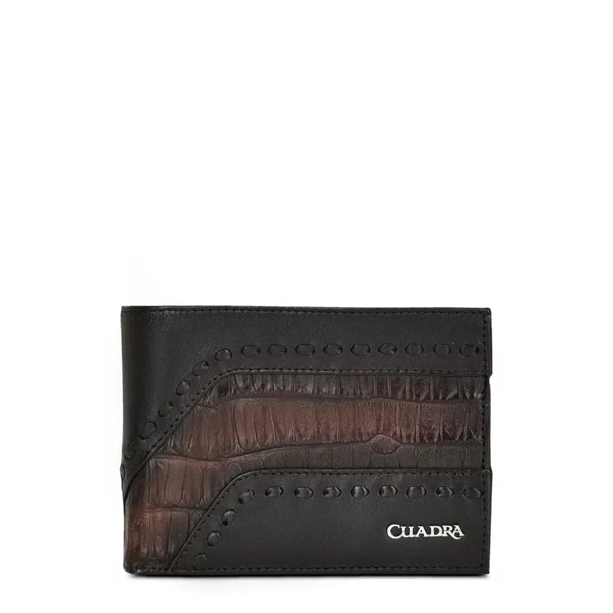 BC009FP - Cuadra chocolate classic exotic/fuscus bifold wallet for men.-Kuet.us