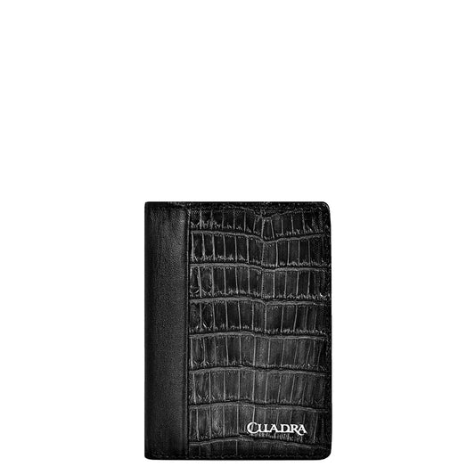 BC011NL - Cuadra black exotic wallet in niloticus leather for men-Kuet.us