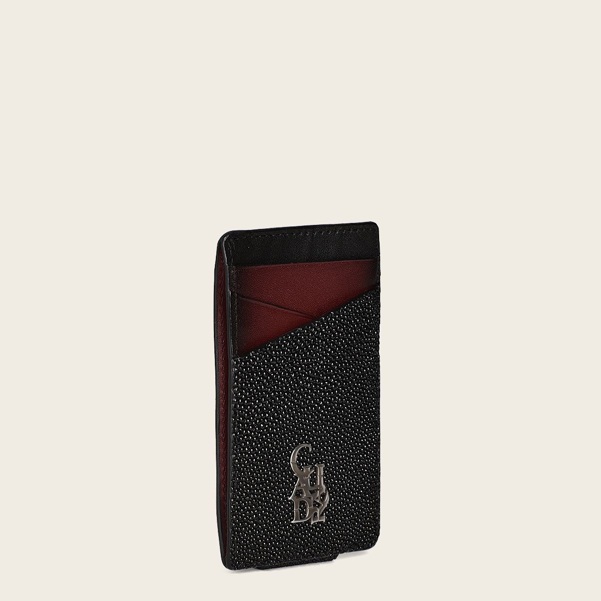 B2240FL - Cartera bi-fold de piel de caimán NEGRO Cuadra fashion para hombre