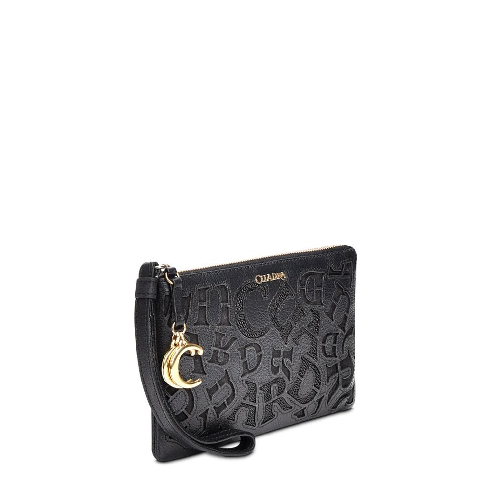 BD192MA - Cuadra black casual fashion stingray zipwallet for woman-Kuet.us
