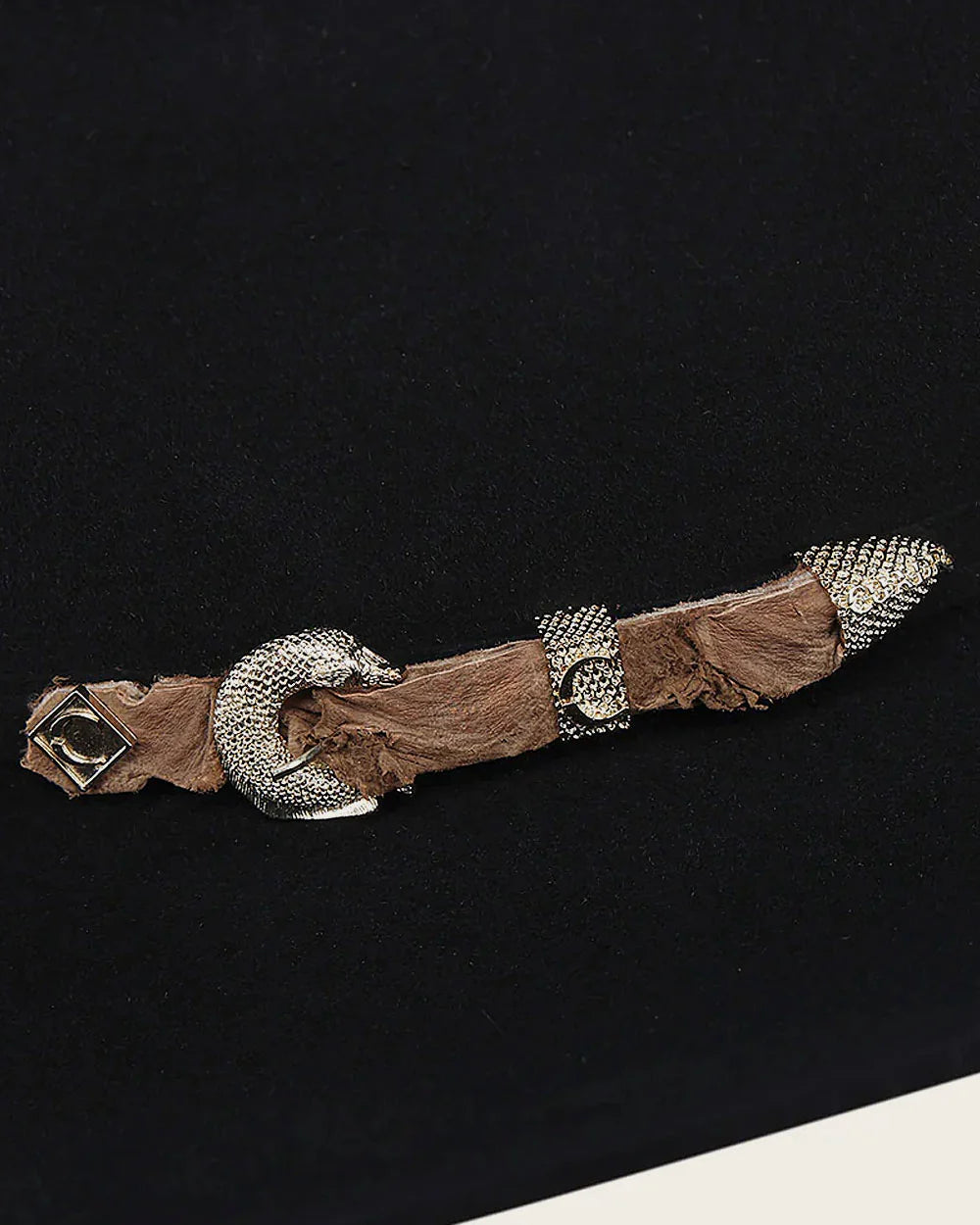 S02034P - Cuadra 50X Black Beaver Fur Hat with Fish Leather