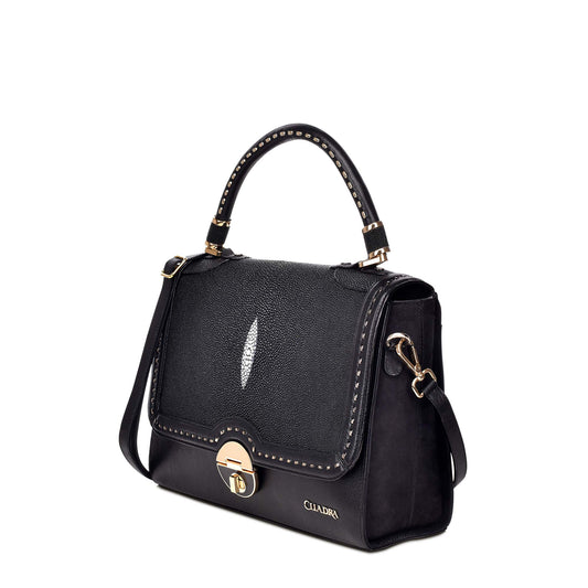 BO376MA - Cuadra black fashion stingray leather ladies purse handbag for women-Kuet.us