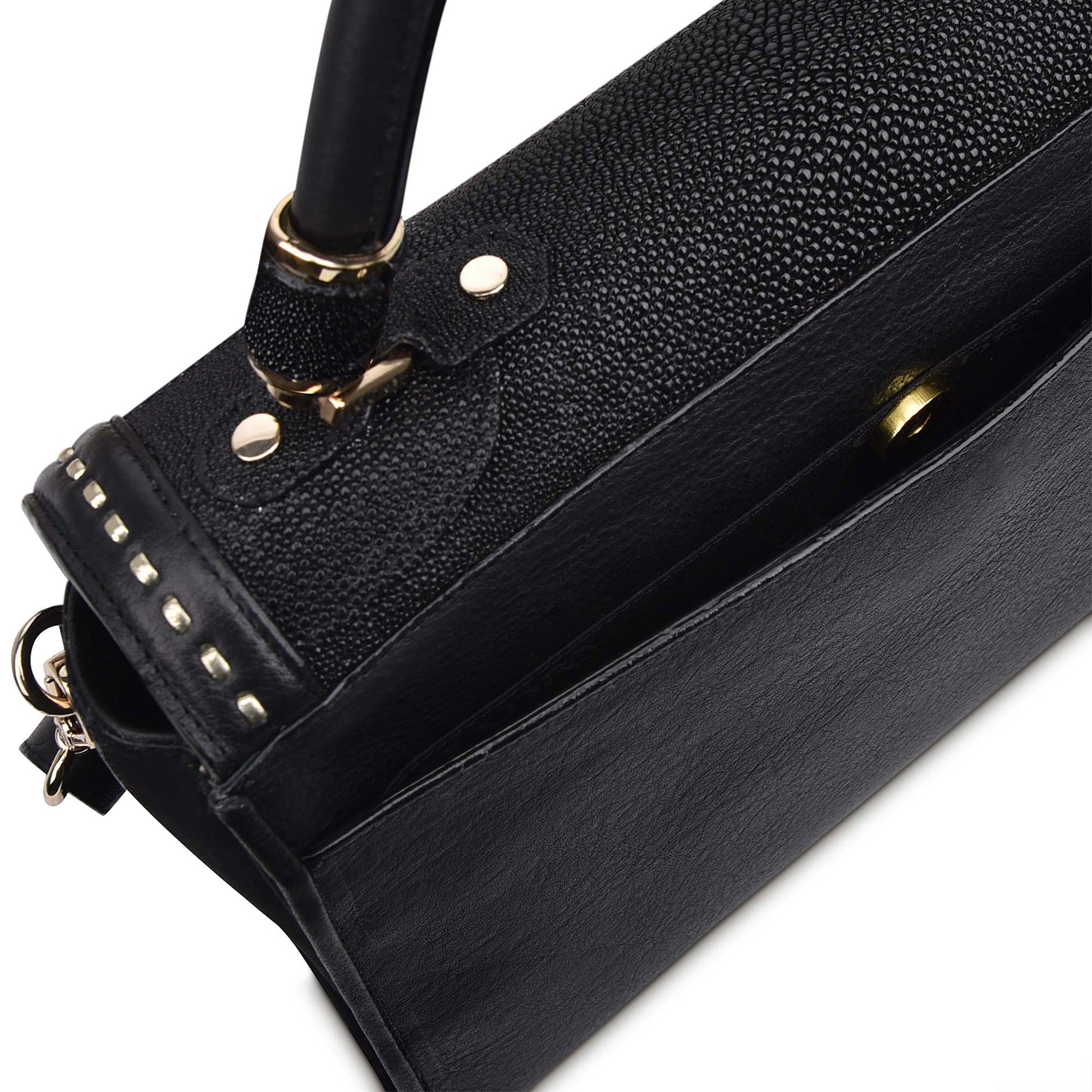 BO376MA - Cuadra black fashion stingray leather ladies purse handbag for women-Kuet.us